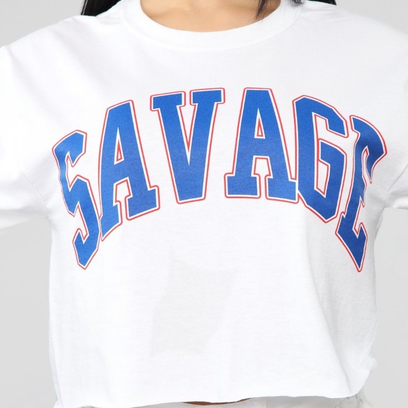 Savage Crop Top - White - Picture 4 of 8